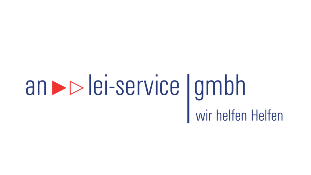 Logo der anlei-service gmbh mit dem Slogan „wir helfen Helfen“.